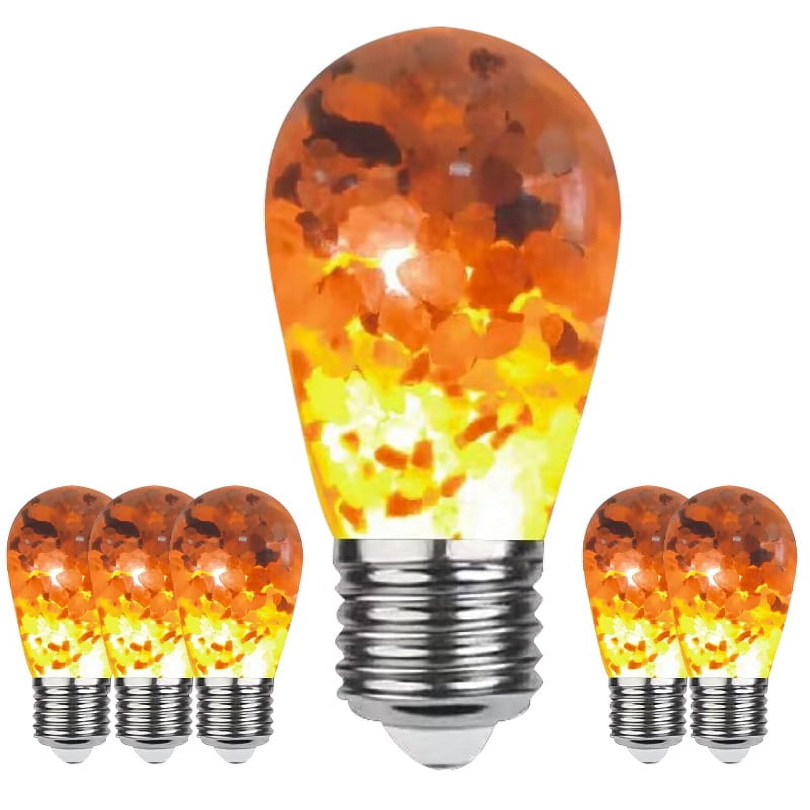 Luminous salt lamp LED bulb, 60 watt equivalent, Himalayan warm amber glow, 6Pcs, ideal for home decoration