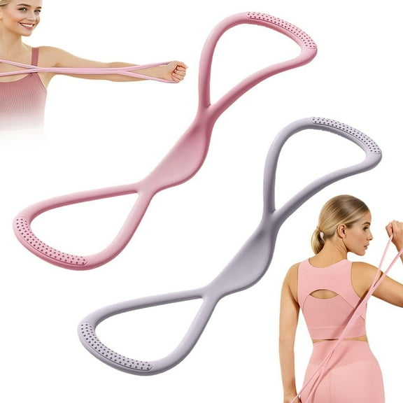 Luminousdo Resistance Bands for Women, Figure 8 Exercise Bands with Non-Slip Handles 15/25/35 lbs for Arm, Back Toning, Yoga, Physical Therapy, Home Gym Workout Equipment