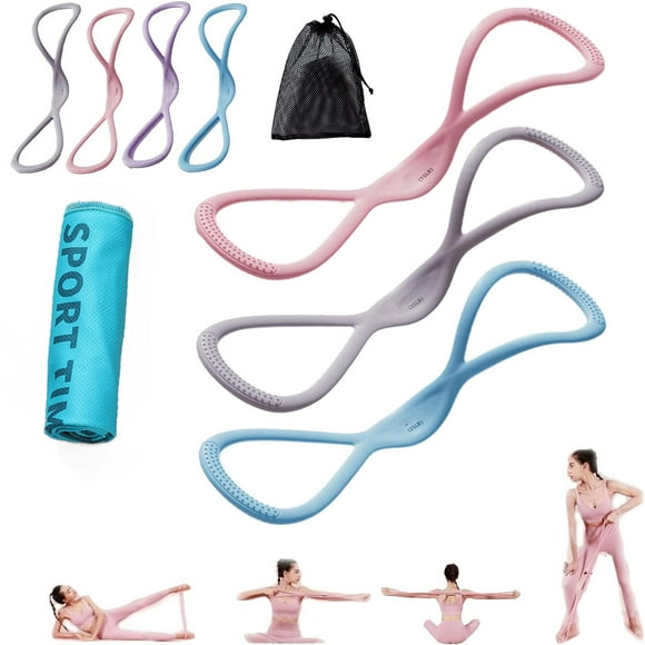 Luminousdo/Victoriousact/Novealcrbe Resistance Bands, Figure 8 Exercise Bands for Women Men, Fullbody Yoga Pulling, for Working Out, Arm, Chest Expander Strap, B 15+25+35lbs