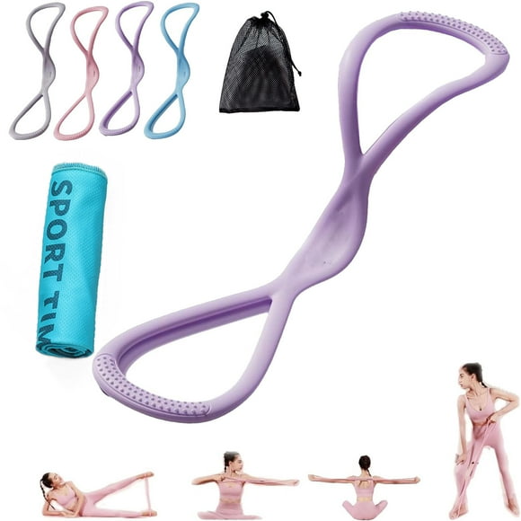 Luminousdo/Victoriousact/Novealcrbe Resistance Bands, Figure 8 Exercise Bands for Women Men, Fullbody Yoga Pulling, for Working Out, Arm, Chest Expander Strap, Purple-25lbs