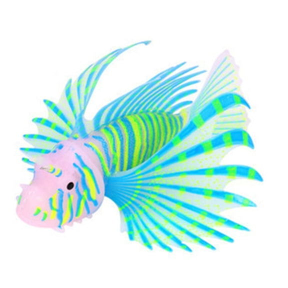Luminously Artificial Lionfish Fish Silicas Lionfish Ornaments Glowing Aquariums Tanks Landscape Ornaments Home Decors