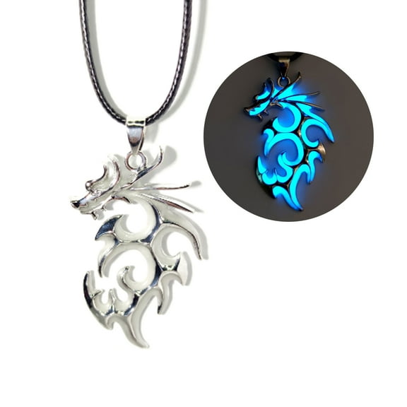 Luminously Dragon Pendant Necklace Simple Chokers Clavicle Chain Statement Jewelry Neck Chain Gift for Women and Men