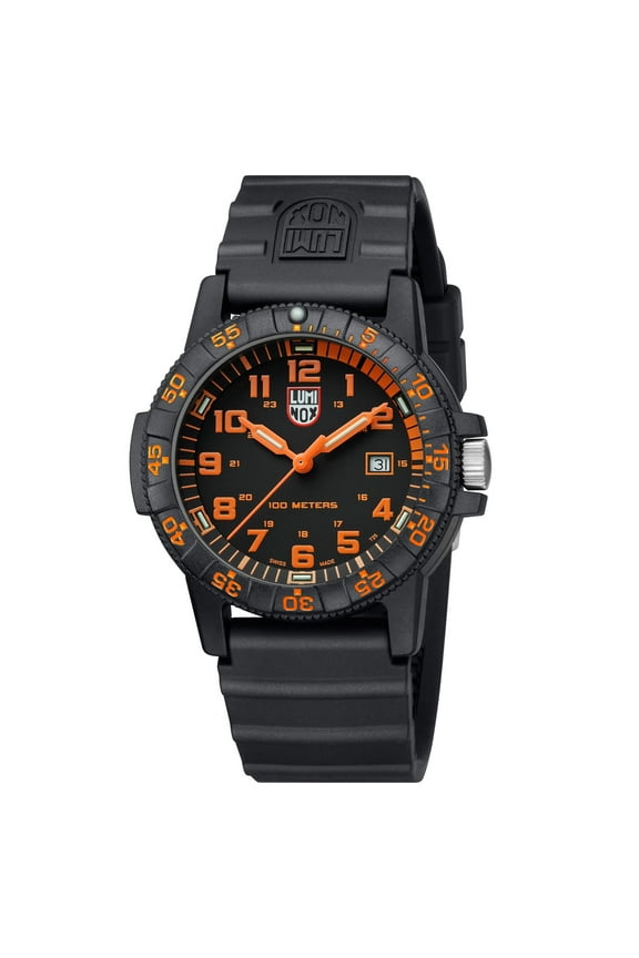 0329 Men's Sea Turtle Giant Black Dial Rubber Strap Watch