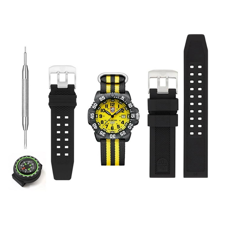 Luminox Men's 3955.SEF Sea Scott Cassell Yellow Dial Strap