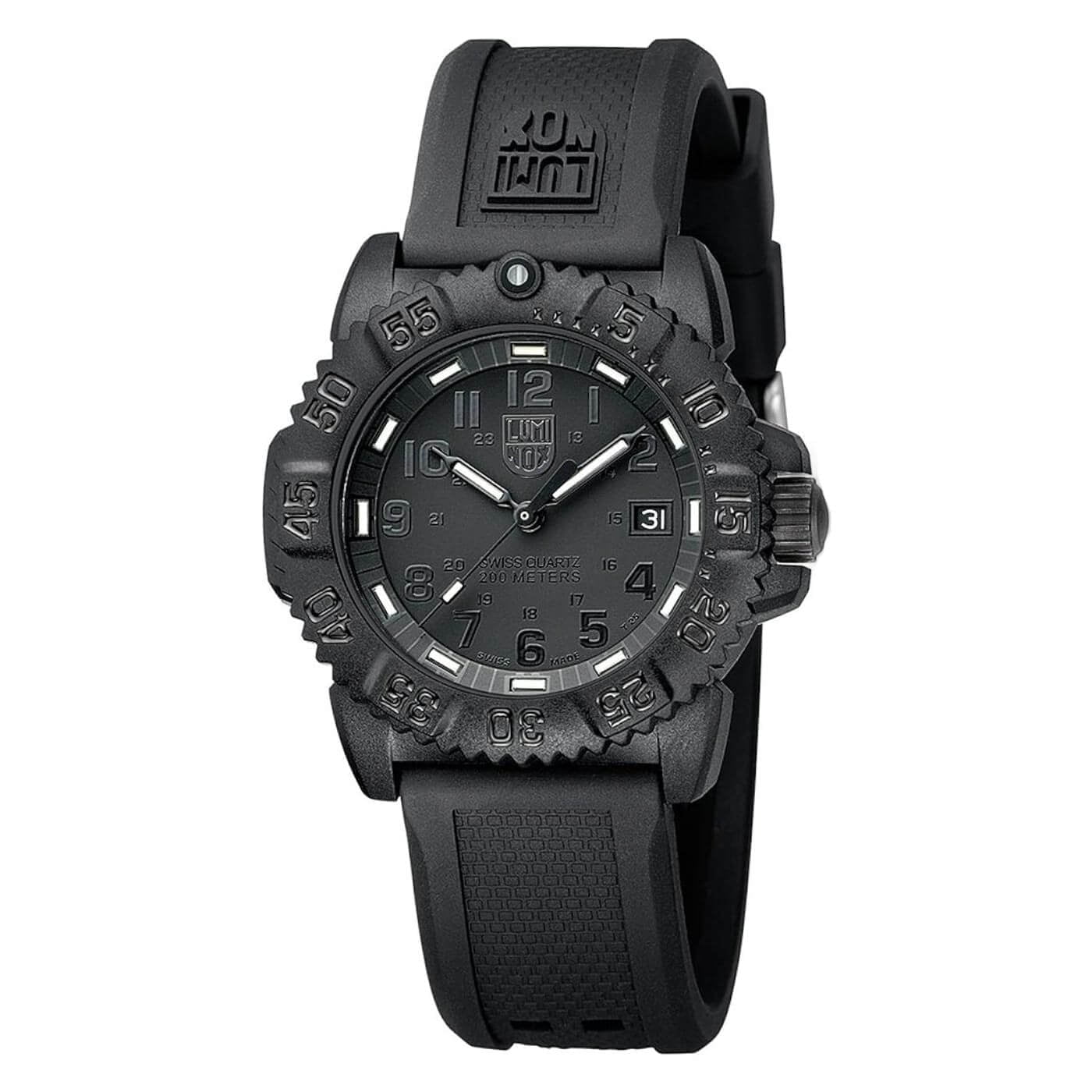Luminox Navy Seals ブラック ラバーベルト Luminox Sea Navy Seal Colormark 7050 Mid-size Black Rubber