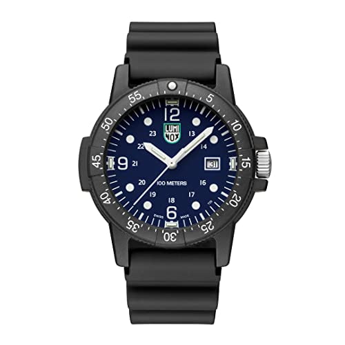 LUMINOX - G Sea Bass Carbonox X2.2003 - Mens Watch 44 mm - Military Watch - Mens Watches - Date Function - 100m Water Resistant - Black Case/Band Blue Dial White Numbers - Made in Switzerland