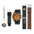 thumbnail image 1 of Luminox Men's Scott Cassell 44mm Black Silicone Band Polycarbonate Case Quartz Orange Dial Watch 3059SET, 1 of 5