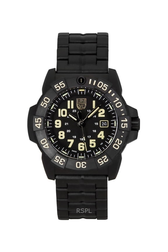 Navy SEAL 3500 Military Stainless Steel Black Dial Quartz Diver's XS.3510 200M Men's Watch