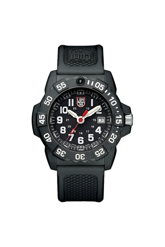 Navy Seal 45mm Carbon Black Dial Rubber Mens Quartz Watch XS.3501.F