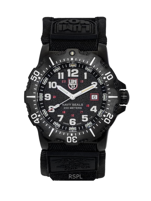 Navy Seal Military Rubber Strap Black Dial Quartz Diver's XS.4231.SET 200M Men's Watch With Gift Set