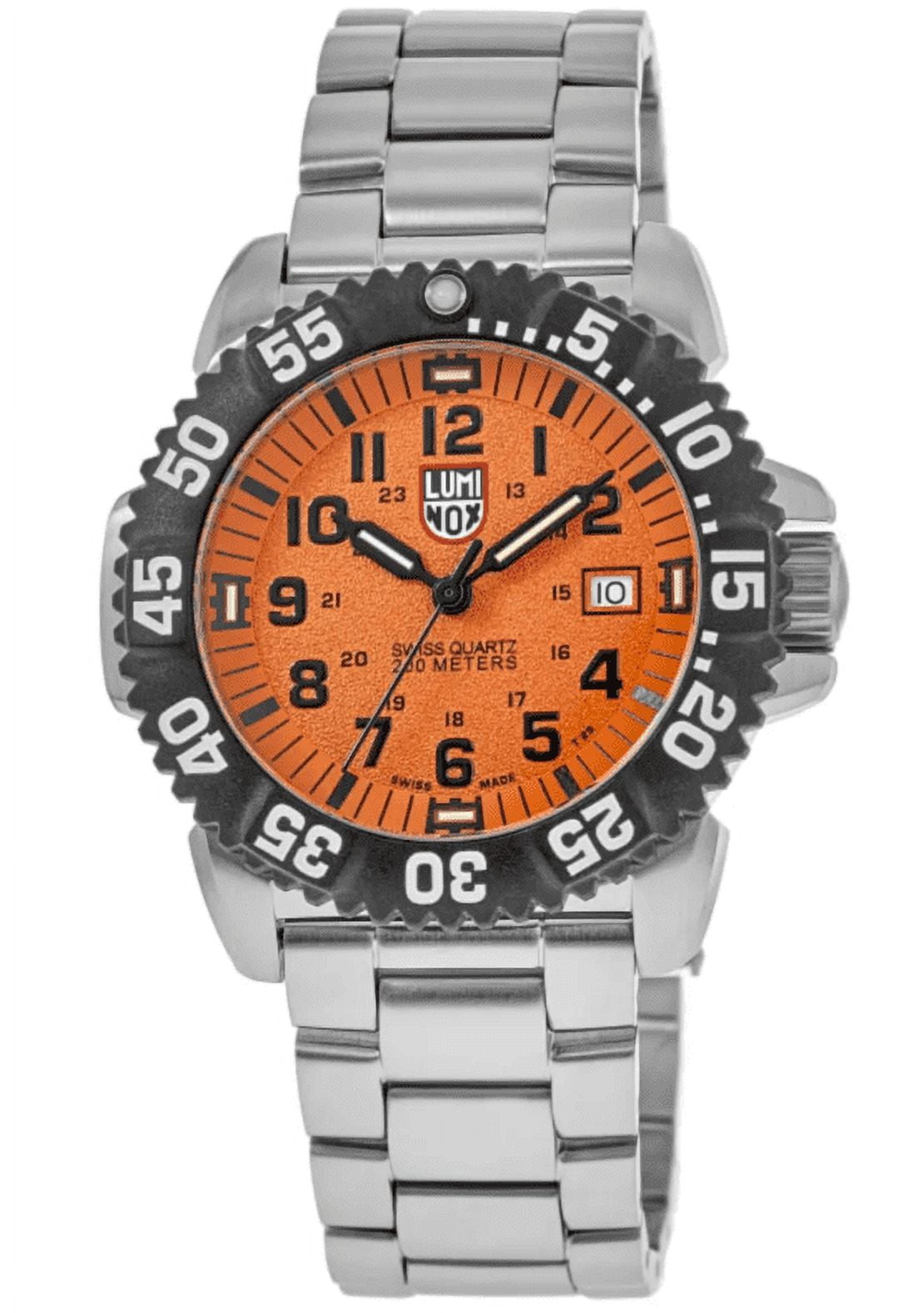 Luminox Navy Seal Quartz Diver Men's Watch, Orange Dial, Stainless