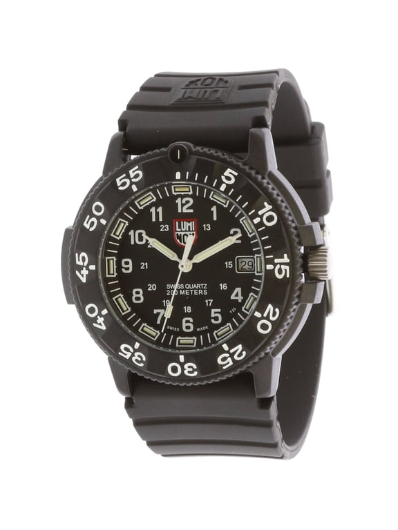 Original Navy Seal CARBONOX Black Rubber Strap Black Dial Date Divers Quartz Mens Watch XS.3001.F