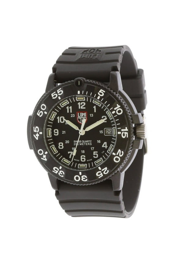 Original Navy Seal CARBONOX Black Rubber Strap Black Dial Date Divers Quartz Mens Watch XS.3001.F