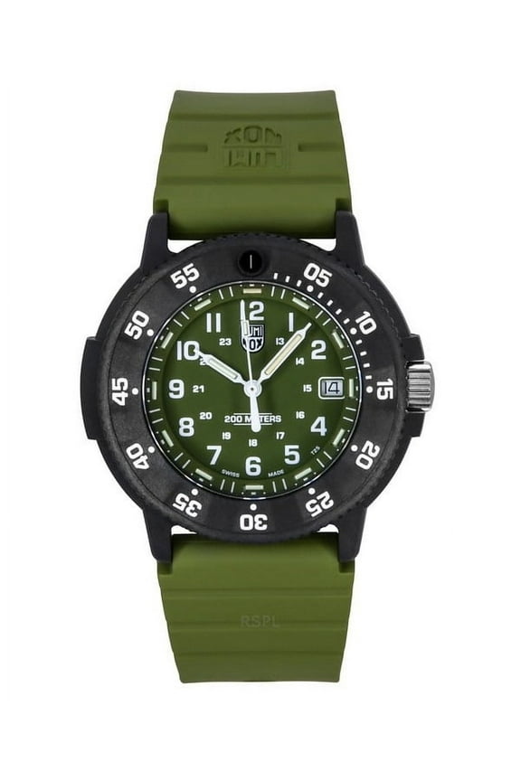 Original Navy Seal Rubber Strap Green Dial Quartz Diver's XS.3013.EVO.S 200M Men's Watch