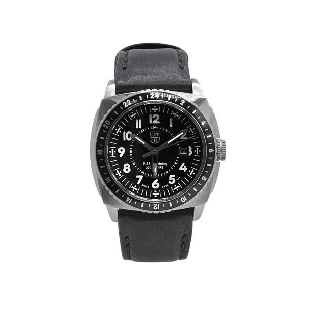 Luminox P 38 Lightning Air 44mm Steel Black Dial Quartz Mens Watch XA.9421