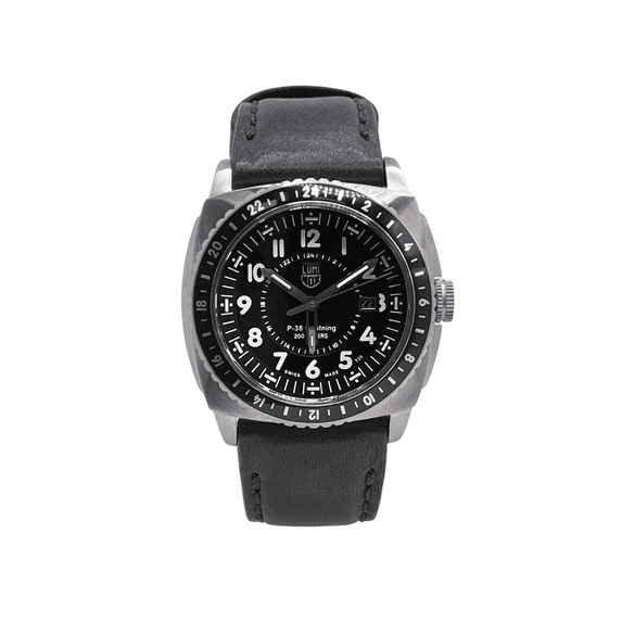 Luminox P-38 Lightning Air 44mm Steel Black Dial Quartz Mens Watch XA.9421