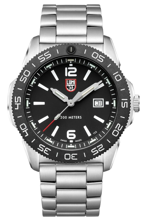 Pacific Diver Stainless Steel Black Dial Date Divers Quartz Mens Watch XS.3122