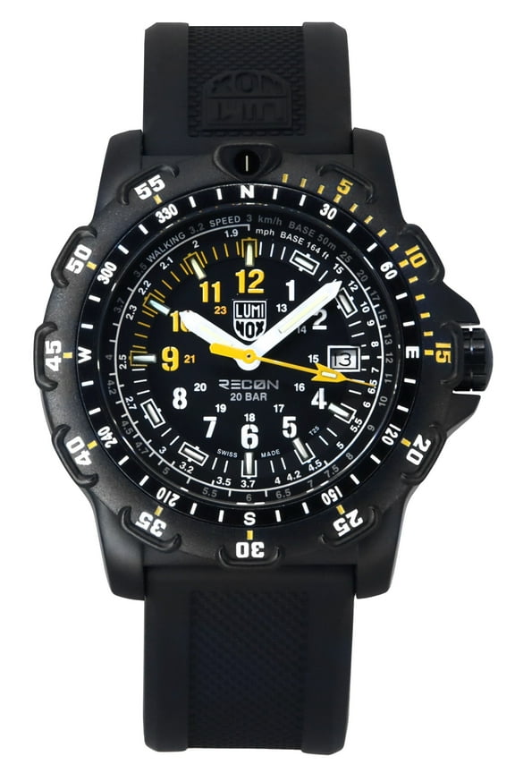 RECON Point Man Heritage Rubber And Nylon Strap Black Dial Quartz XL.8825.H.SET 100M Men's Watch