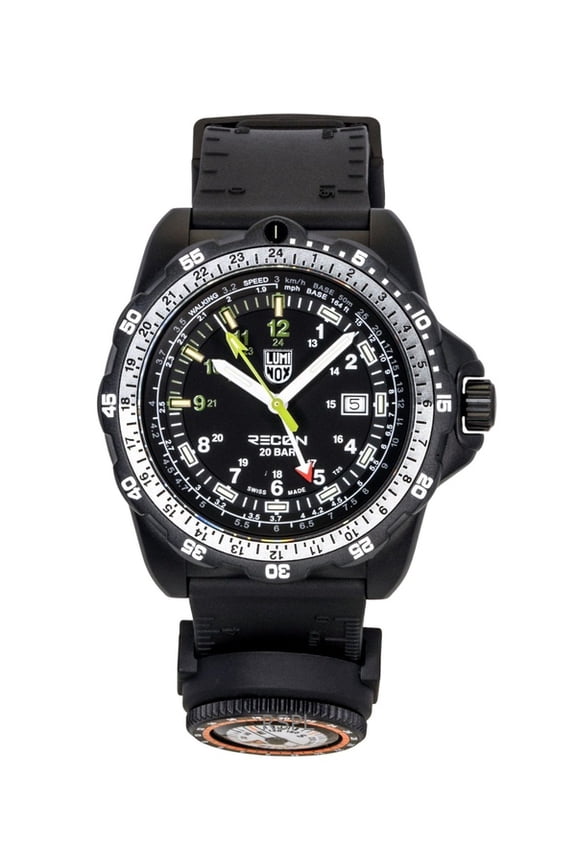 Recon Nav Spec GMT Rubber Strap Black Dial Quartz Diver's XL.8837.SET 200M Men's Watch