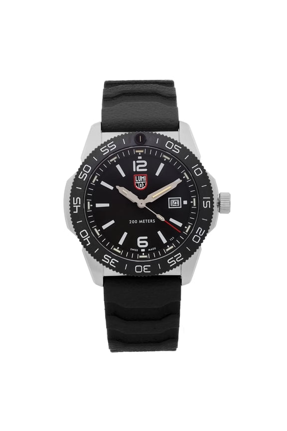 Sea Pacific Diver 44mm Steel Black Dial Rubber Mens Quartz Watch XS.3121
