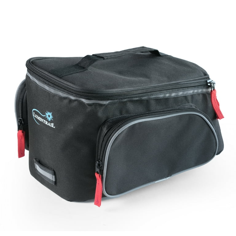 bicycle trunk bag rain cover Lumintrail Bike Trunk Bag, Rear Bicycle Rack Bag with Rain Cover