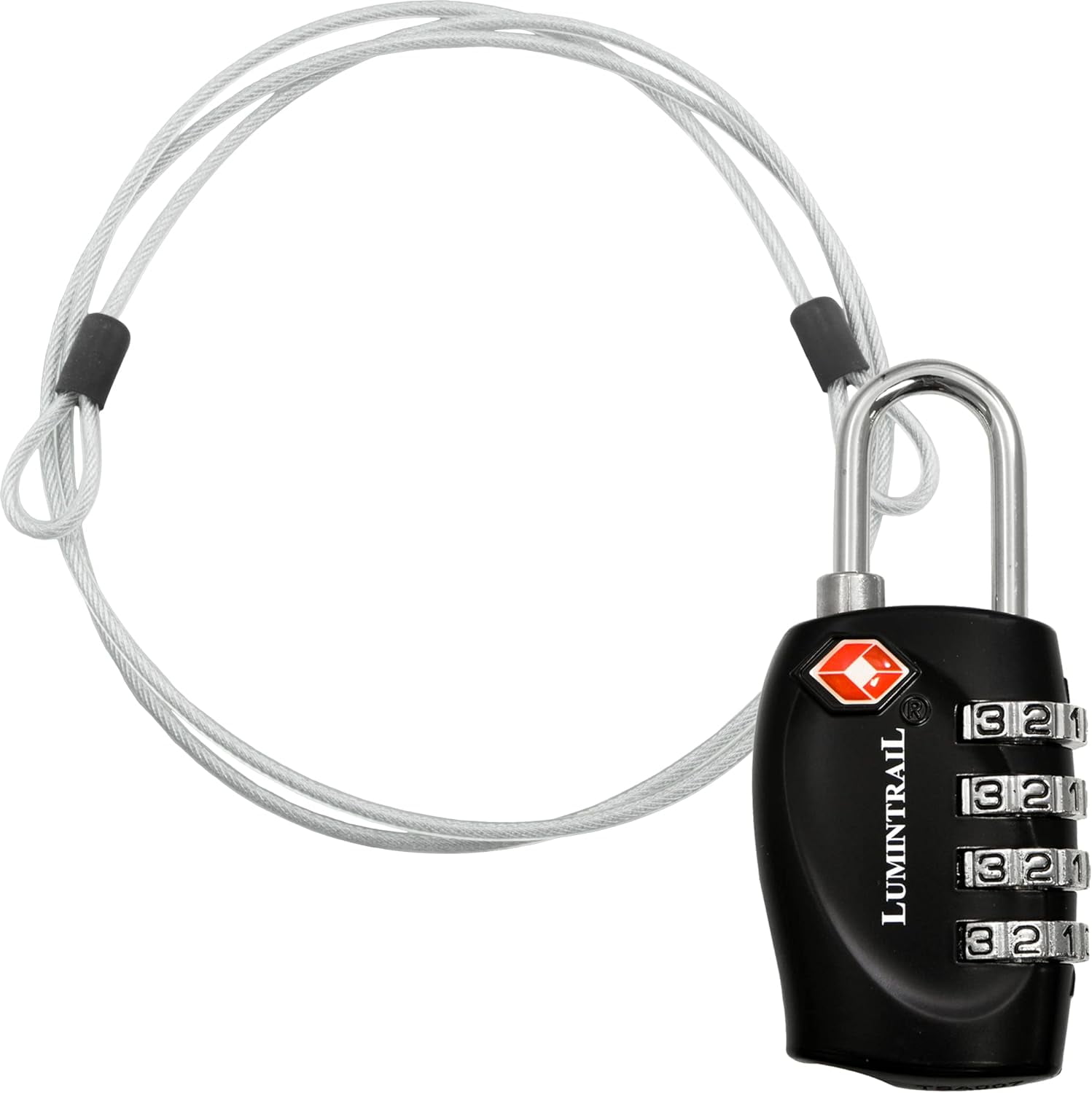 Travel Lock with Steel Cable TSA Approved 4 Digit Combination – Lumintrail