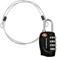 thumbnail image 1 of Lumintrail TSA Approved Locks, 4 Digit Combination Luggage Locks TSA Approved, Travel Locks for Luggage & Suitcase with 4-FT Steel Cable, Black, 1 Pack, 1 of 4