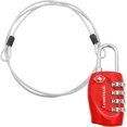 thumbnail image 1 of Lumintrail TSA Approved Locks, 4 Digit Combination Luggage Locks TSA Approved, Travel Locks for Luggage & Suitcase with 4-FT Steel Cable, Red, 1 Pack, 1 of 3