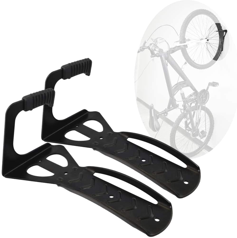 Lumintrail Vertical Bike Rack Garage Wall Mount Bike Hanger Storage System  - 2-PACK - Bike Hook, Heavy Duty with Screws 