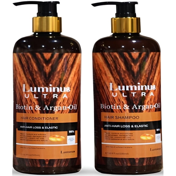 Luminus ULTRA Argan Oil Shampoo and Conditioner with Biotin Nourishing Hair Shampoo 16.9fl.oz