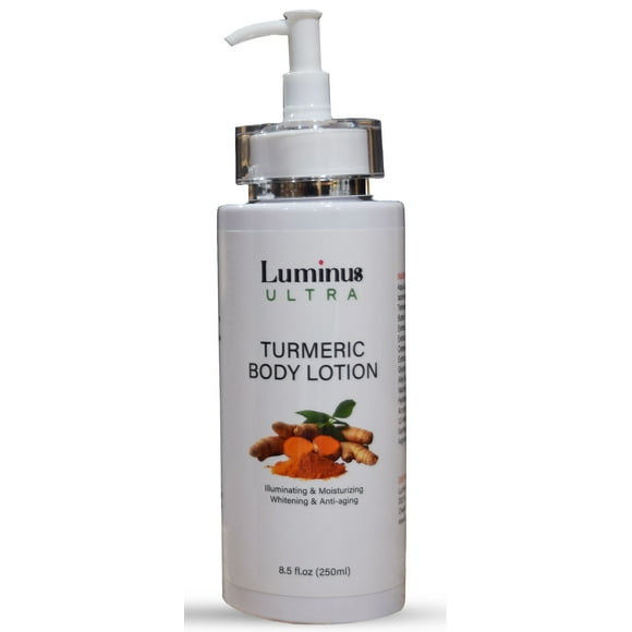 Luminus Ultra Turmeric Body Lotion with Shea Butter & European Blueberry Extract 24hr Skin Brightening Moisturizing Lotion, Clear Scars, Sun Damage & Hyperpigmentation 8.5fl.oz