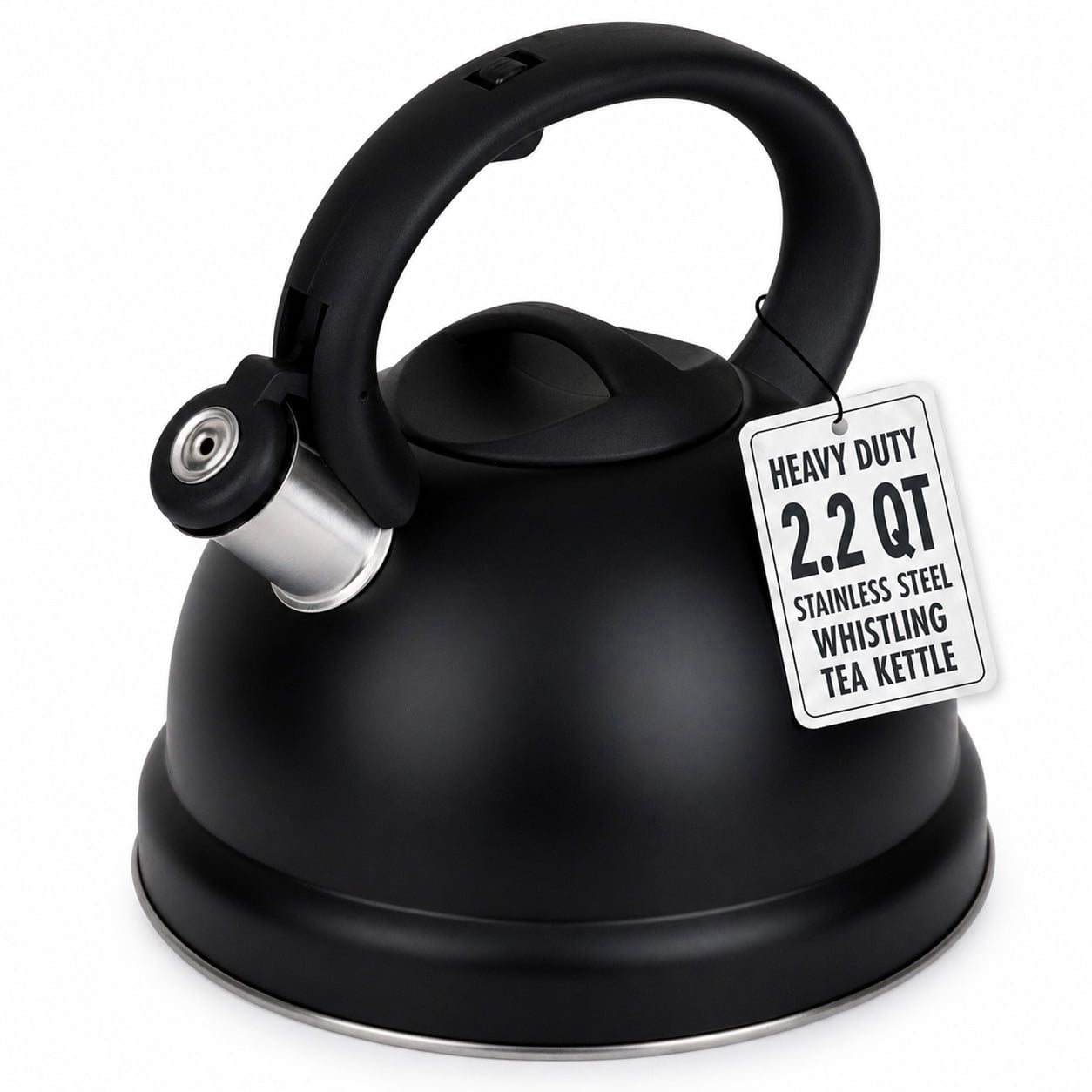 Luminuxe Whistling Tea Kettle, 2.2qt Stainless Steel Stove Top Kettle with Cool-Touch Handle, Durable, Fast Boil Tea Pot for Gas or Electric Stove