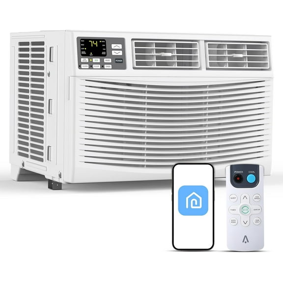 Lumiparty 10000 BTU Window Air Conditioner with WiFi, 3-in-1 Energy Saving AC Unit with Remote & App Control & Timer Function, Cools 450 Sq.ft., White