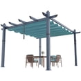 thumbnail image 1 of Lumiparty 10x13 FT Outdoor Pergola with Retractable Canopy, Modern Patio Aluminum Frame Shelter for Backyard, Deck, Garden, Blue, 1 of 7