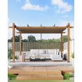thumbnail image 1 of Lumiparty 10x13 FT Outdoor Pergola with Retractable Canopy, Weather-Resistant Aluminum Frame, Modern Patio Shelter for Backyard, Deck, Garden, Khaki, 1 of 6