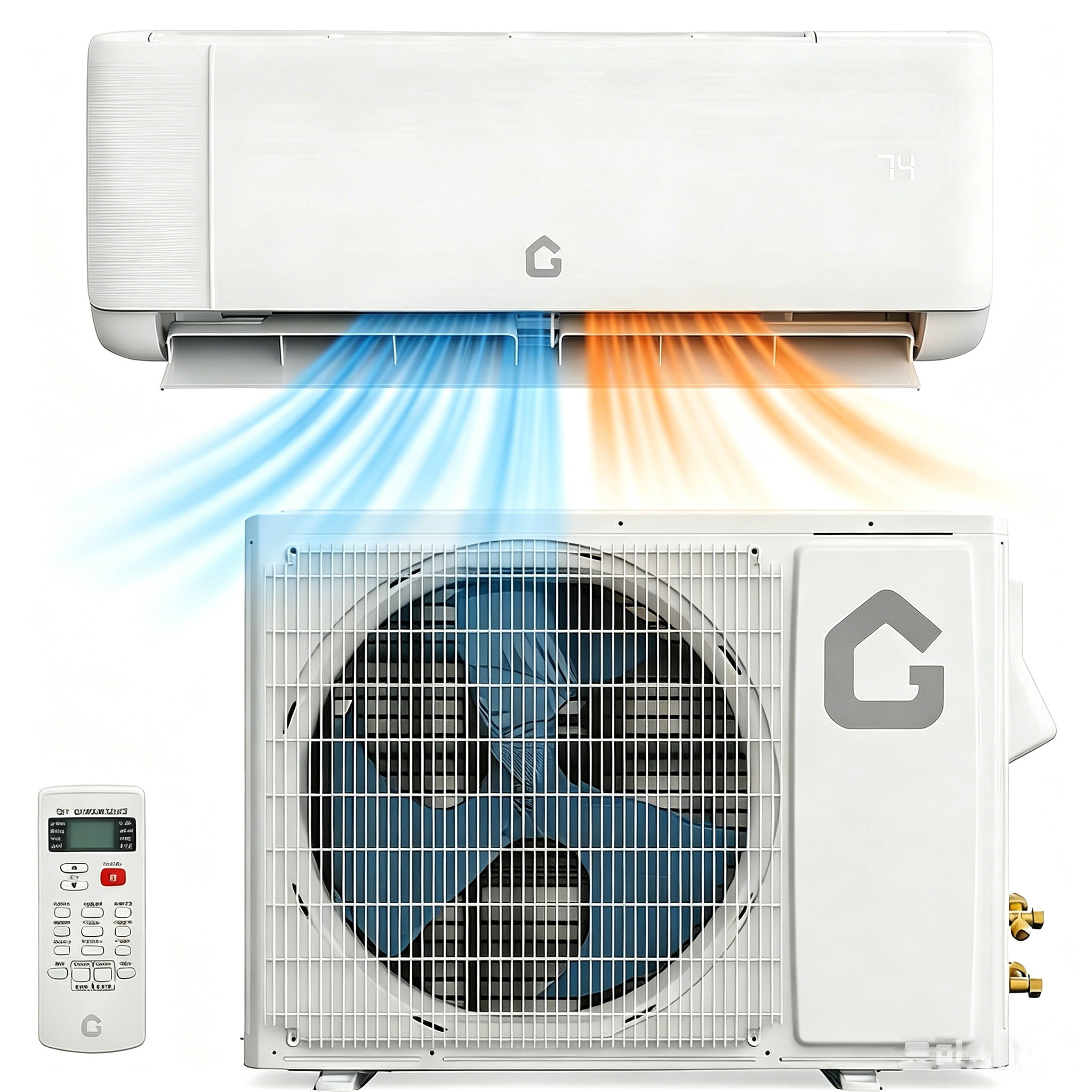 Lumiparty 12,000 BTU Ductless Mini Split Air Conditioner & Heat Pump, 22 SEER2 Inverter, 110V, Alexa Compatible, Cools/Heats up to 750 Sq Ft, White