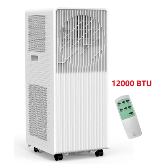 Lumiparty 12000 BTU Portable Air Conditioner, 3-In-1 Floor AC Unit W/ Cooling, Dehumidifier & Fan, Remote Control, Cools to 250 Sq.ft., White