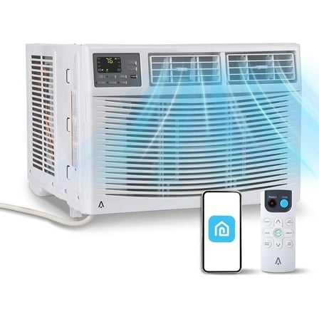 Lumiparty 12000 BTU Window Air Conditioner with WiFi, 3-in-1 Energy Saving AC Unit with Remote & App Control & Timer Function, Cools 550 Sq.ft., White
