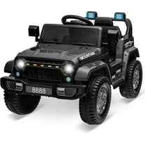 Lumiparty 12V Kids Ride On Truck Car, Battery Powered Electric Vehicles with Remote Control, Spring Suspensions, 3 Speeds, LED Lights, Music, MP3, Ride On Toy Car for Children Boys Girls, Black
