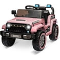 thumbnail image 1 of Lumiparty 12V Kids Ride On Truck Car, Battery Powered Electric Vehicles with Remote Control, Spring Suspensions, 3 Speeds, LED Lights, Music, MP3, Ride On Toy Car for Children Boys Girls, Light Pink, 1 of 6