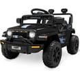 thumbnail image 1 of Lumiparty 12V Ride On Toy, Kids Ride On Truck Car with Remote Control, Steering Wheel Music, Kid Electric Vehicles with Led Lights, 2 Speeds, for Age 3-5, Black, 1 of 7