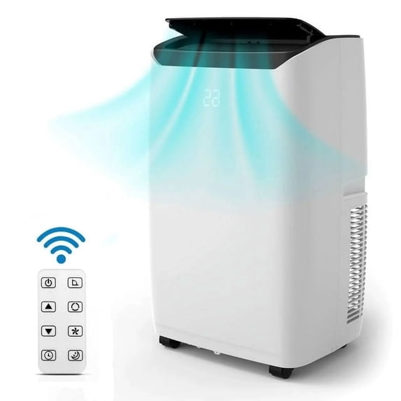 Lumiparty 14,000 BTUs Portable Air Conditioners, 3-in-1 Smart AC Unit W/ Dehumidifier, Remote Control, Cools Room up to 750 Sq.ft., Black