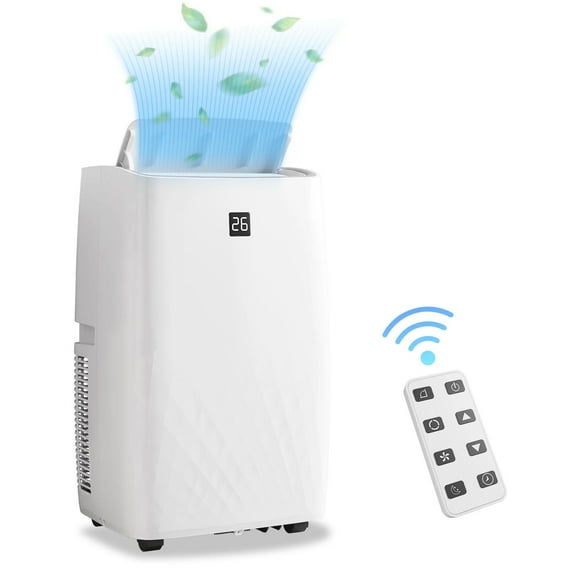 Lumiparty 14000 BTU Portable Air Conditioner with Remote, 3-in-1 AC Unit Cooling 750 sq ft, White