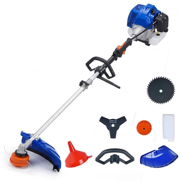 Lumiparty 2-Cycle 52cc Gas String Trimmer, Weed Wacker and Weed Eaters for Lawns and Grass, Blue