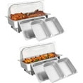 thumbnail image 1 of Lumiparty 2 Pack Electric Chafing Dishes Buffet Set,Roll Top Catering Chafer Server Food Warmer with Cover and 1 Full-Size Pan & 2 Half-Size Pans for Party Wedding Banquet, Silver, 1 of 7