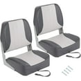 thumbnail image 1 of Lumiparty 2 Pack Folding Boat Seats Low Back, Fold-Down Fishing Boat Chair with Thickened Sponge Padding and Hinge for Sightseeing Boat, Speedboat, Light Gray, 1 of 7