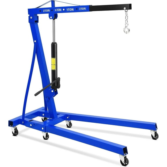 Lumiparty 2 Ton Engine Motor Hoist, Cherry Picker Hoist Lift Crane for for Garage, Workshop and Repair, 4400LB Max Load, Blue