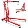 thumbnail image 1 of Lumiparty 2 Ton Folding Engine Hoist, 4400LB Hydraulic Cherry Picker Hoist Lift, Shop Crane with 6 Casters, Telescopic Boom for Lifting Motors, for Garage, Workshop and Repair, Black, 1 of 6