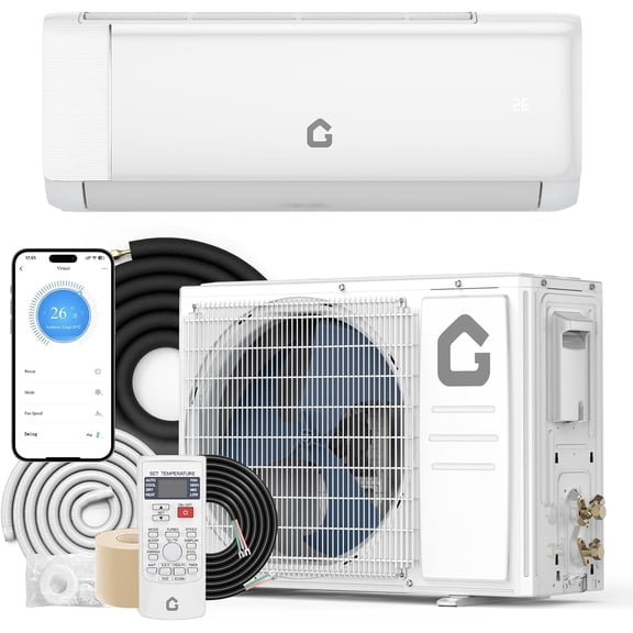 Lumiparty 21 SEER2 12000 BTU Mini Split AC & Heat Pump, 230V Inverter System with WiFi, Remote Control, Home Heating & Cooling up to 750 sq. ft.