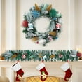 thumbnail image 1 of Lumiparty 24" Christmas Wreaths for Front Door, Snow Frosted Wreath with Rustic House and Pinecones, Farmhouse Winter Xmas Wreath for Holiday Decor, 1 of 6